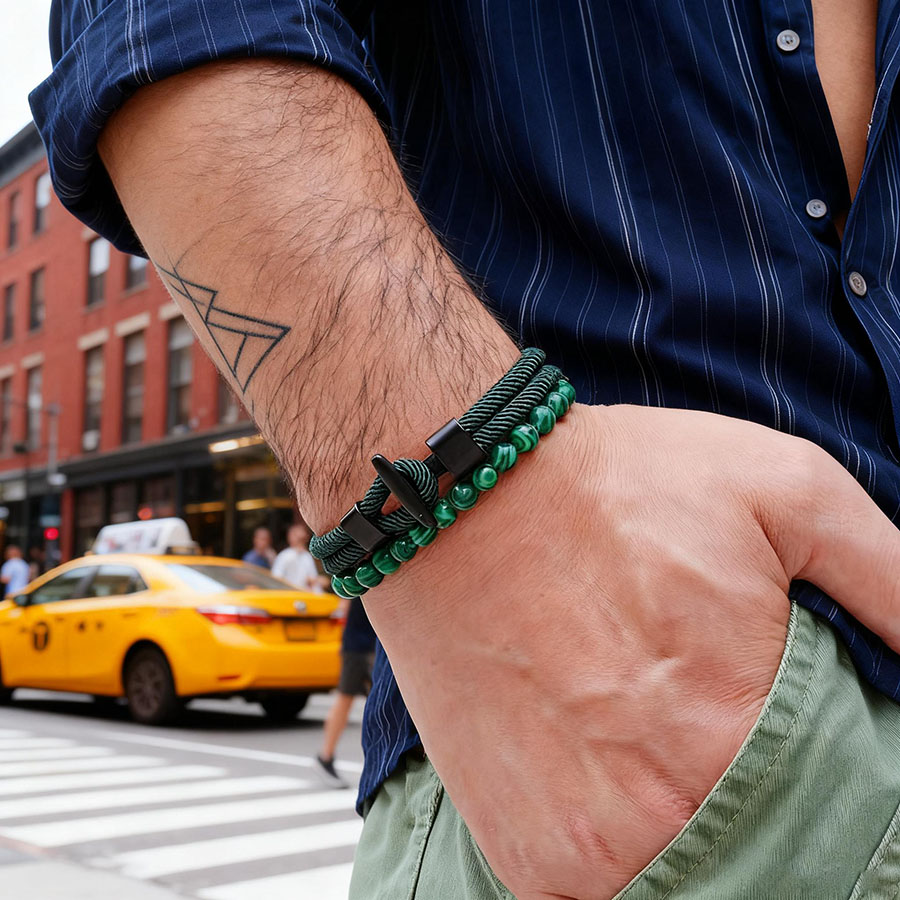 Men Accessories Wrist - Unique Anchor 2Pcs Man Bracelet Set