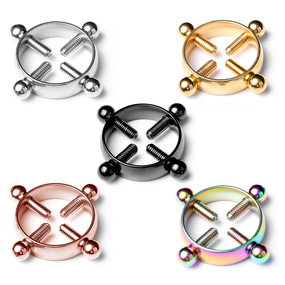 Men'S Accessories Rings - 1pair Stainless Steel Cross Nipple Clamps