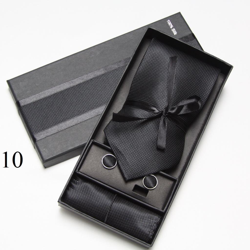 Solid Neck Tie Set Box Cufflin - Men Accessories Combo Set ulasan dan harga