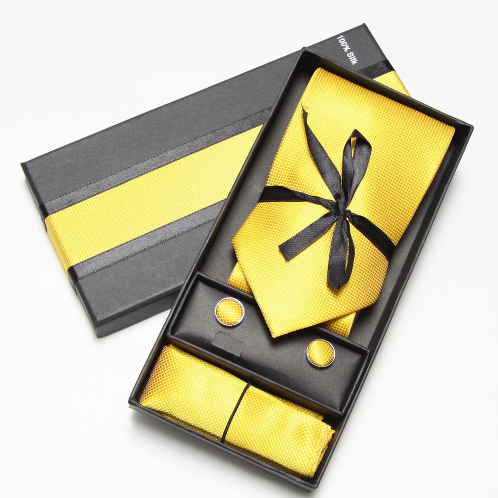 Solid Neck Tie Set Box Cufflin - Men Accessories Combo Set ulasan dan harga