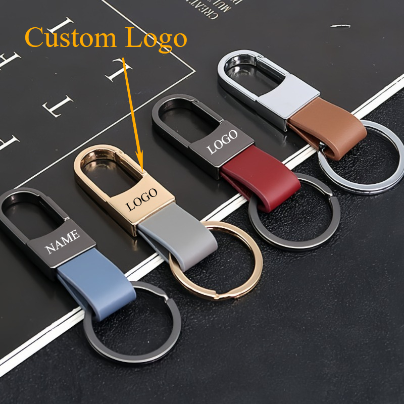 Fashion Leather Keychains Cust - Men Accessories Name ulasan dan harga