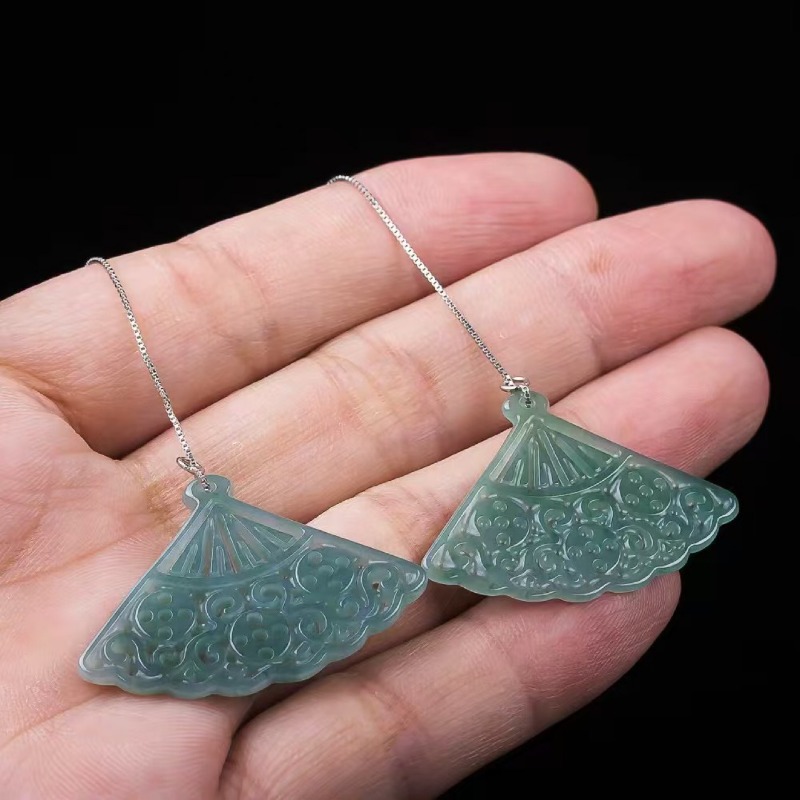Natural Blue Water Emerald Jad - Men'S Accessories Drop Shipping ulasan dan harga