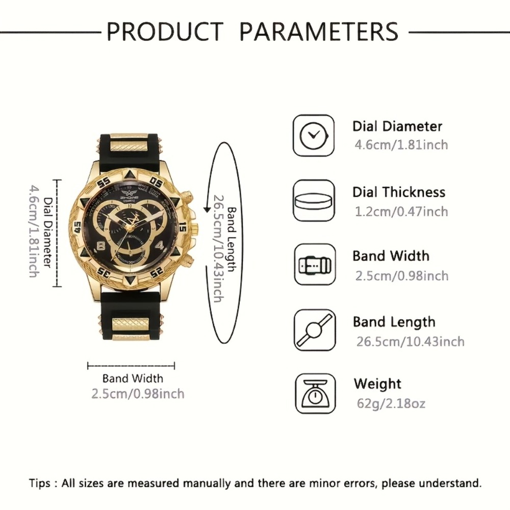 4‑Piece Luxury Men’s Watch and - Men'S Minimalist Accessories ulasan dan harga