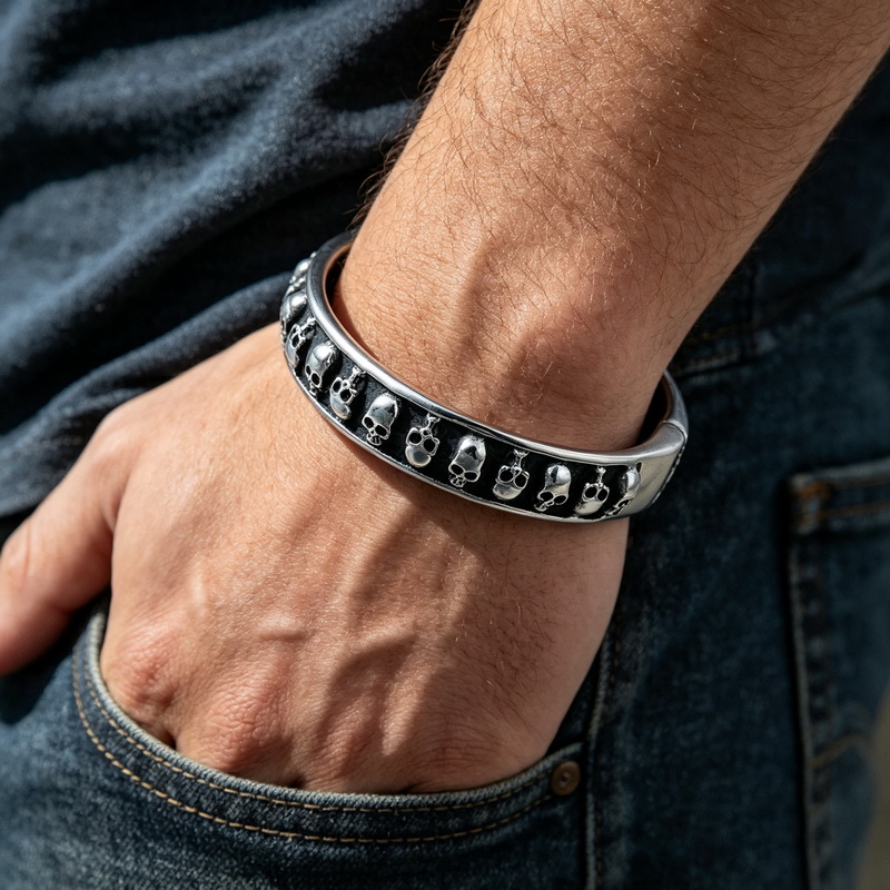 Goth Skull Hip Hop Punk Cool C - Men Accessories Bd ulasan dan harga