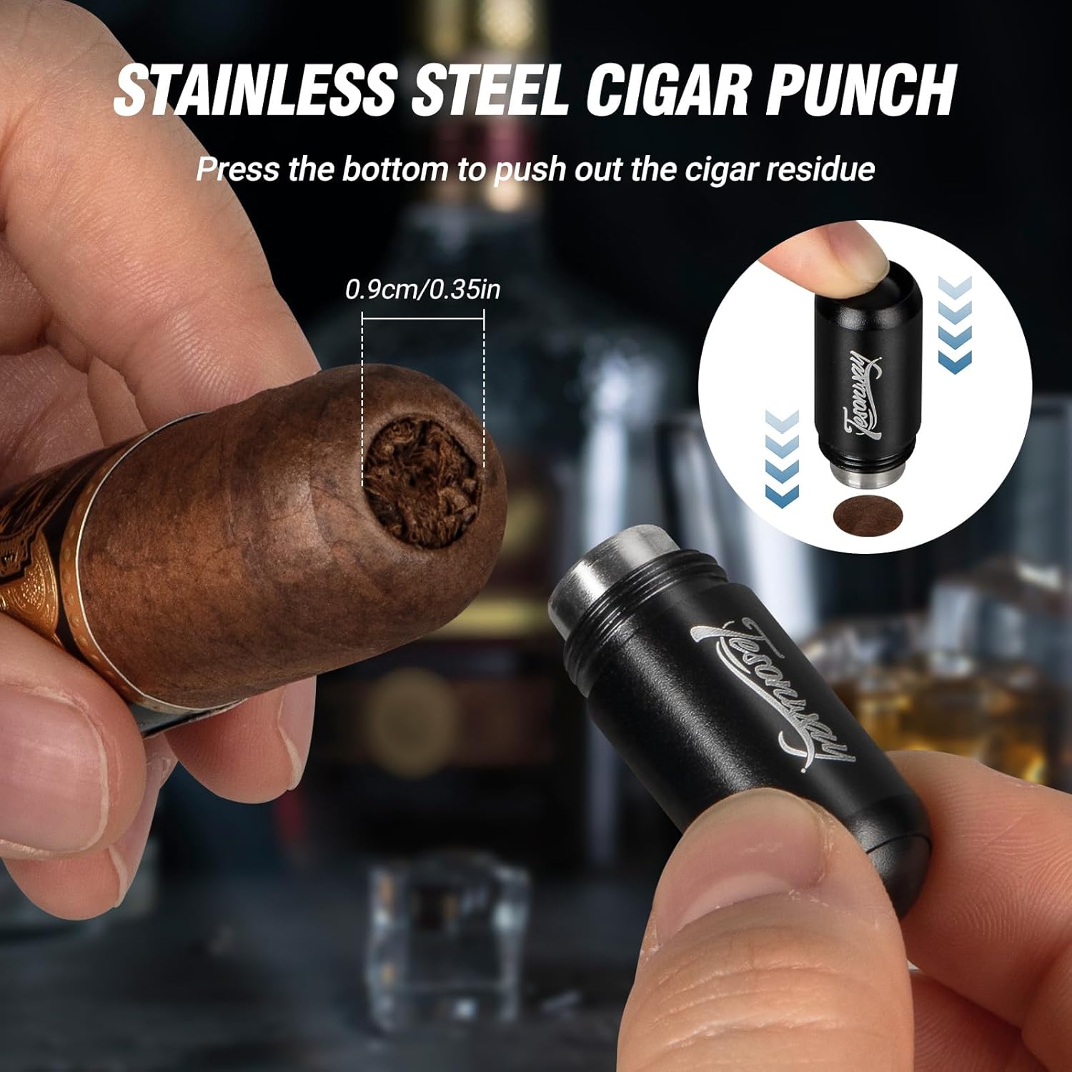 Cigar Punch Cutter, 2-in-1 Cig - Men Accessories Drawing ulasan dan harga