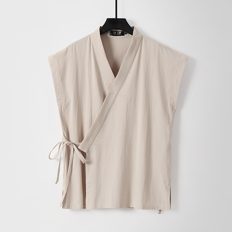Chinese Men's Cotton Linen Tan - Men'S Kimono Accessories ulasan dan harga