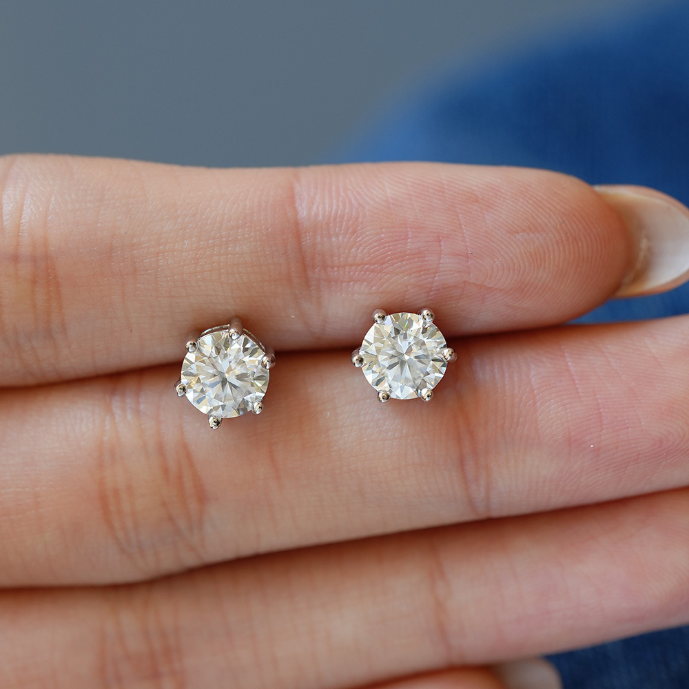 925 Silver Round Moissanite St - Men'S Minimalist Accessories ulasan dan harga