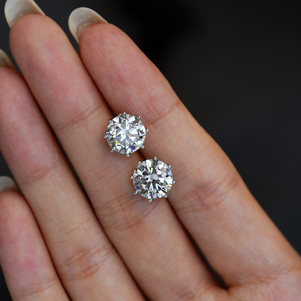925 Silver Round Moissanite St - Men'S Minimalist Accessories ulasan dan harga