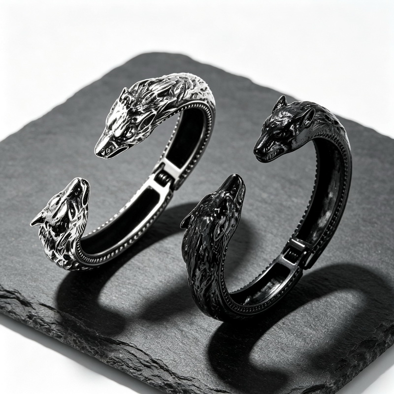 Double Wolf Head Opening Brace - Men Accessories Bd ulasan dan harga