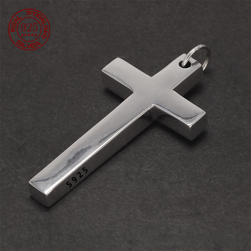 Real Solid 925 Silver Cross Pe - Men'S Minimalist Accessories ulasan dan harga