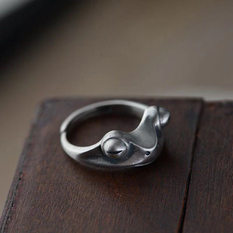 Retro Distressed Frog Ring For - Men Accessories Drawing ulasan dan harga