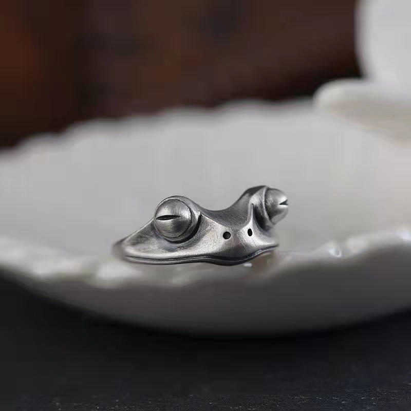 Retro Distressed Frog Ring For - Men Accessories Drawing ulasan dan harga
