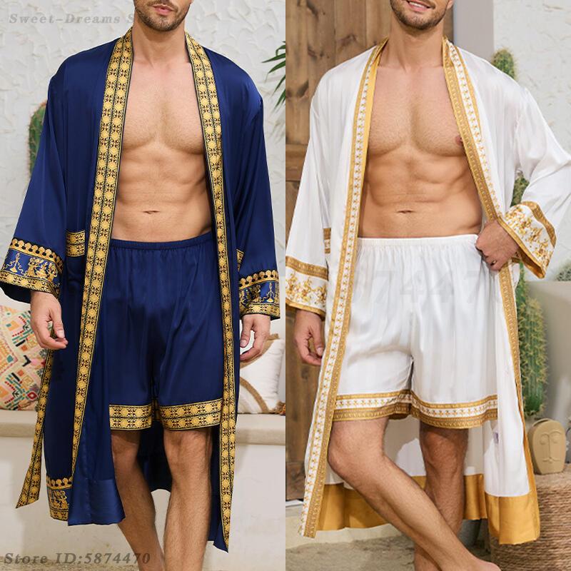 Men's Long Robe Pajamas Set Ba - Men'S Kimono Accessories ulasan dan harga