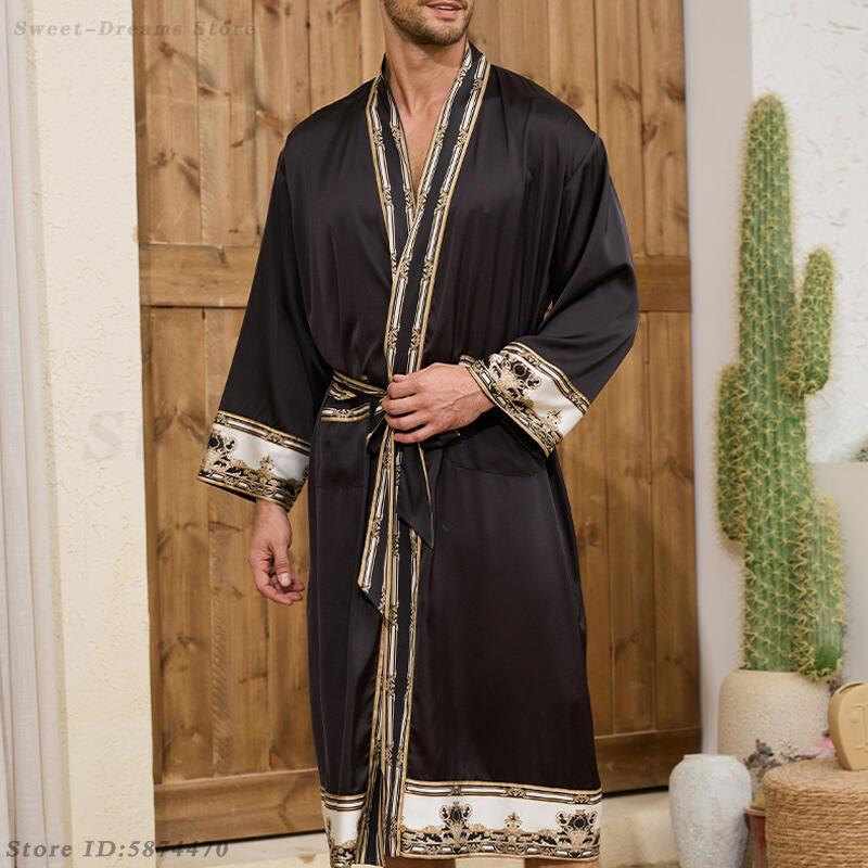 Men's Long Robe Pajamas Set Ba - Men'S Kimono Accessories ulasan dan harga
